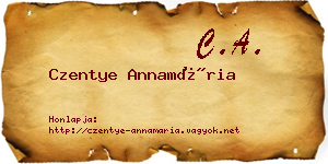 Czentye Annamária névjegykártya