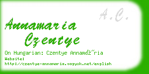 annamaria czentye business card
